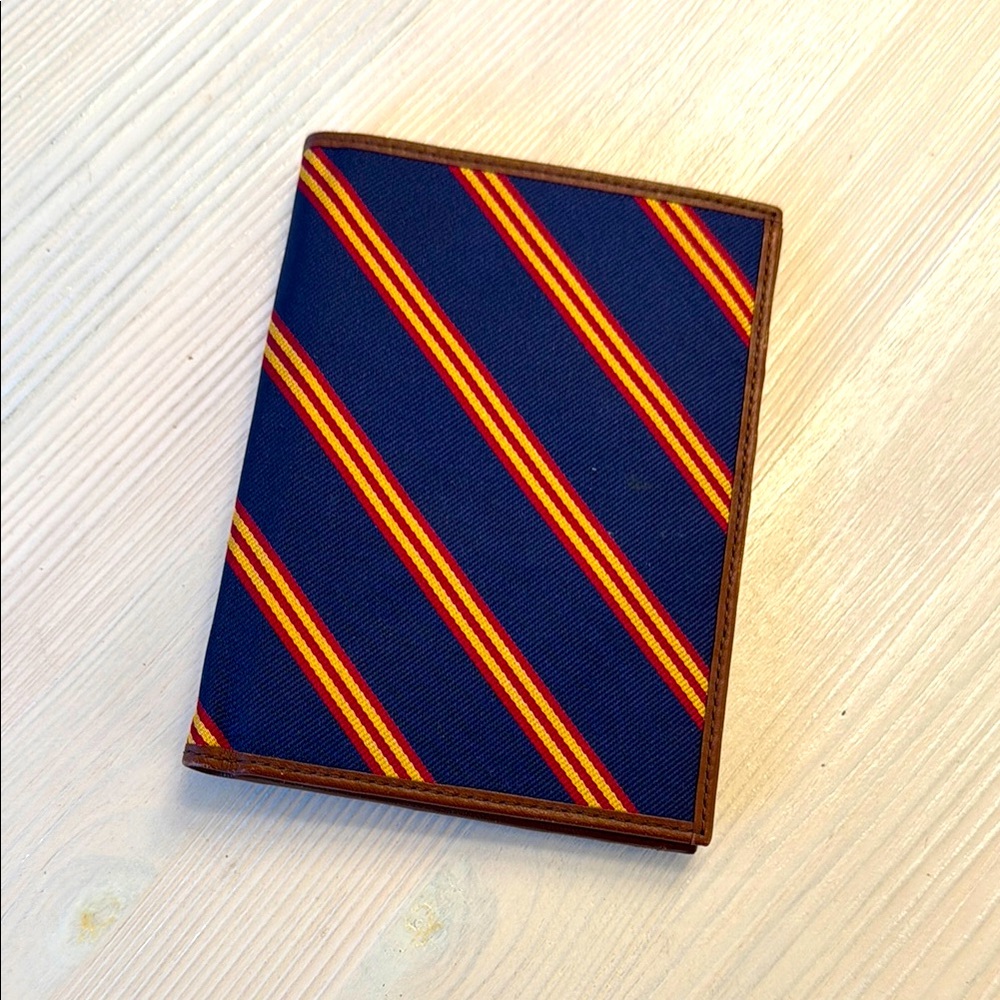 Brooks Brothers Rep Tie & Leather Passport Cover